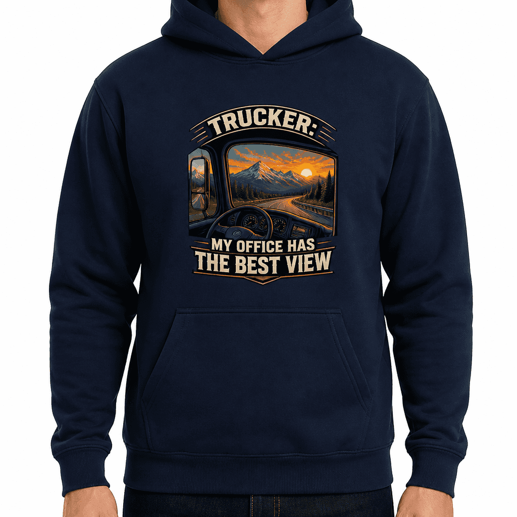 Funny Trucker Hoodie - Trucker: My office has the best view