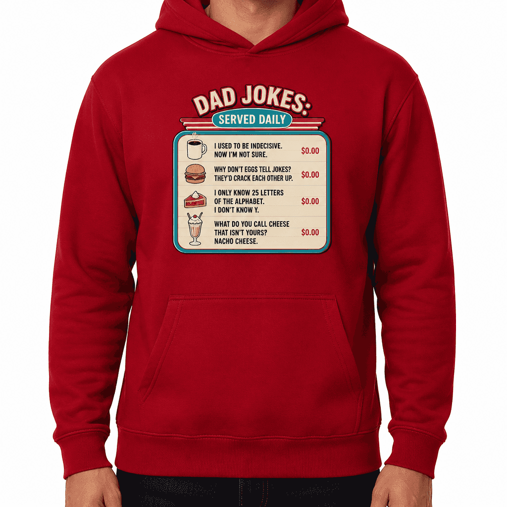 Funny Dad Hoodie - Dad jokes: served daily