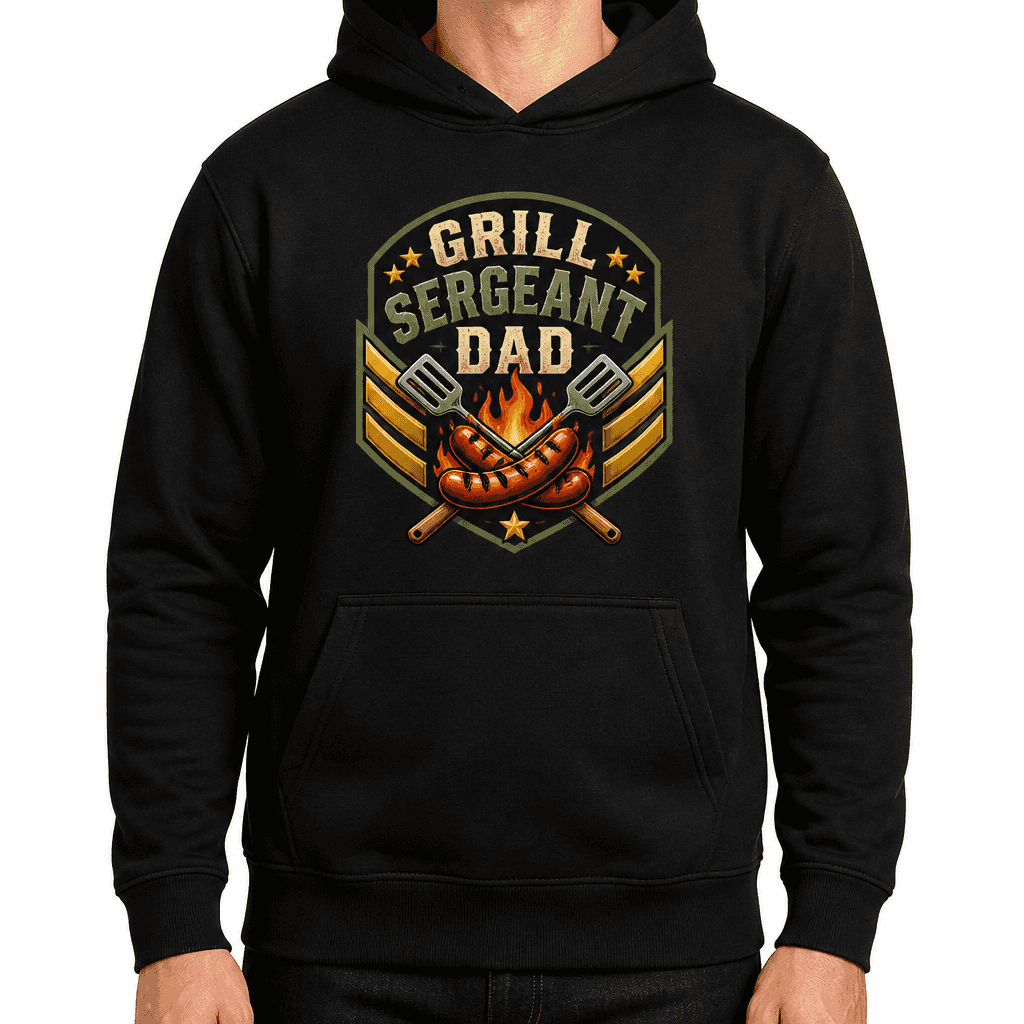 Funny Dad Hoodie - Grill sergeant dad