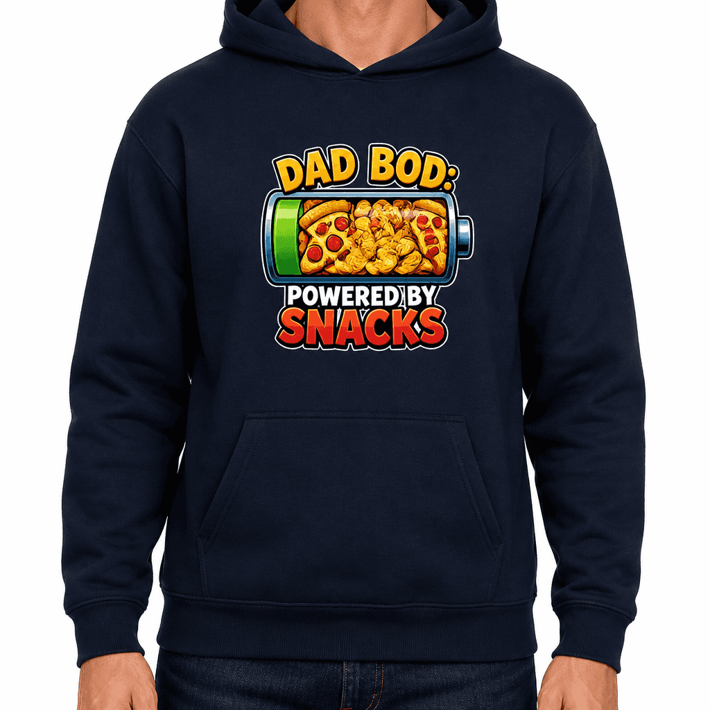Funny Dad Hoodie - Dad bod: powered by snacks