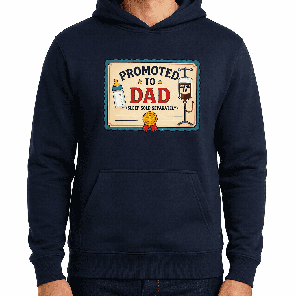 Funny New Dad Hoodie - Promoted to dad (sleep sold separately)