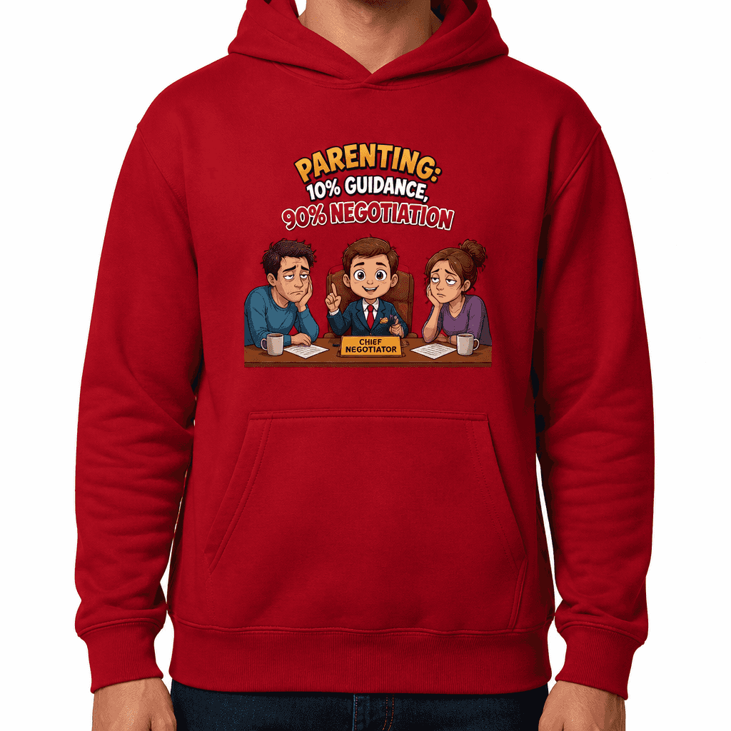 Funny Parents Hoodie - Parenting: 10% guidance, 90% negotiation