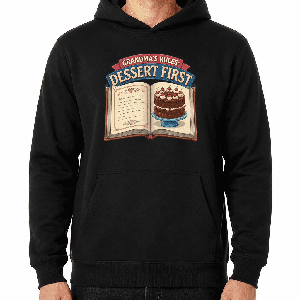 Funny Grandma Hoodie - Grandma's rules: dessert first