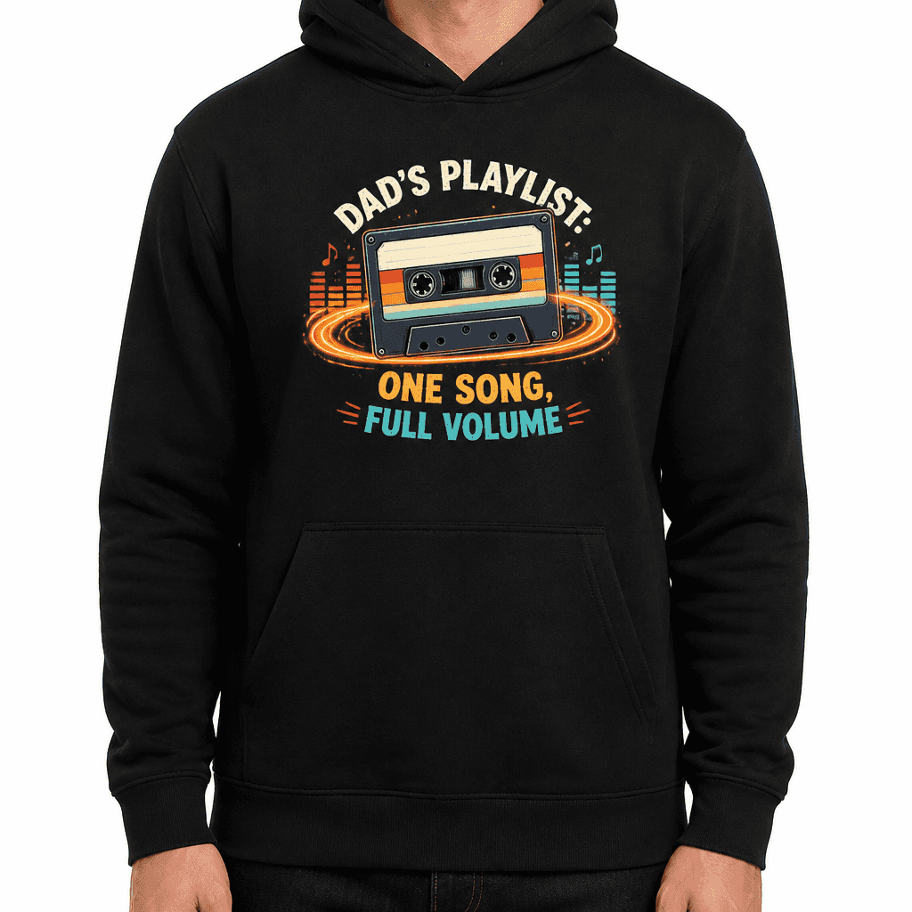Funny Dad Hoodie - Dad's playlist: one song, full volume