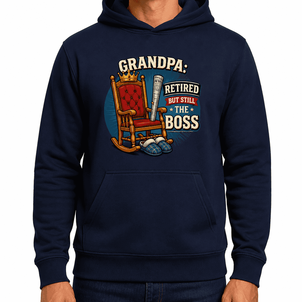 Funny Grandpa Hoodie - Grandpa: retired but still the boss
