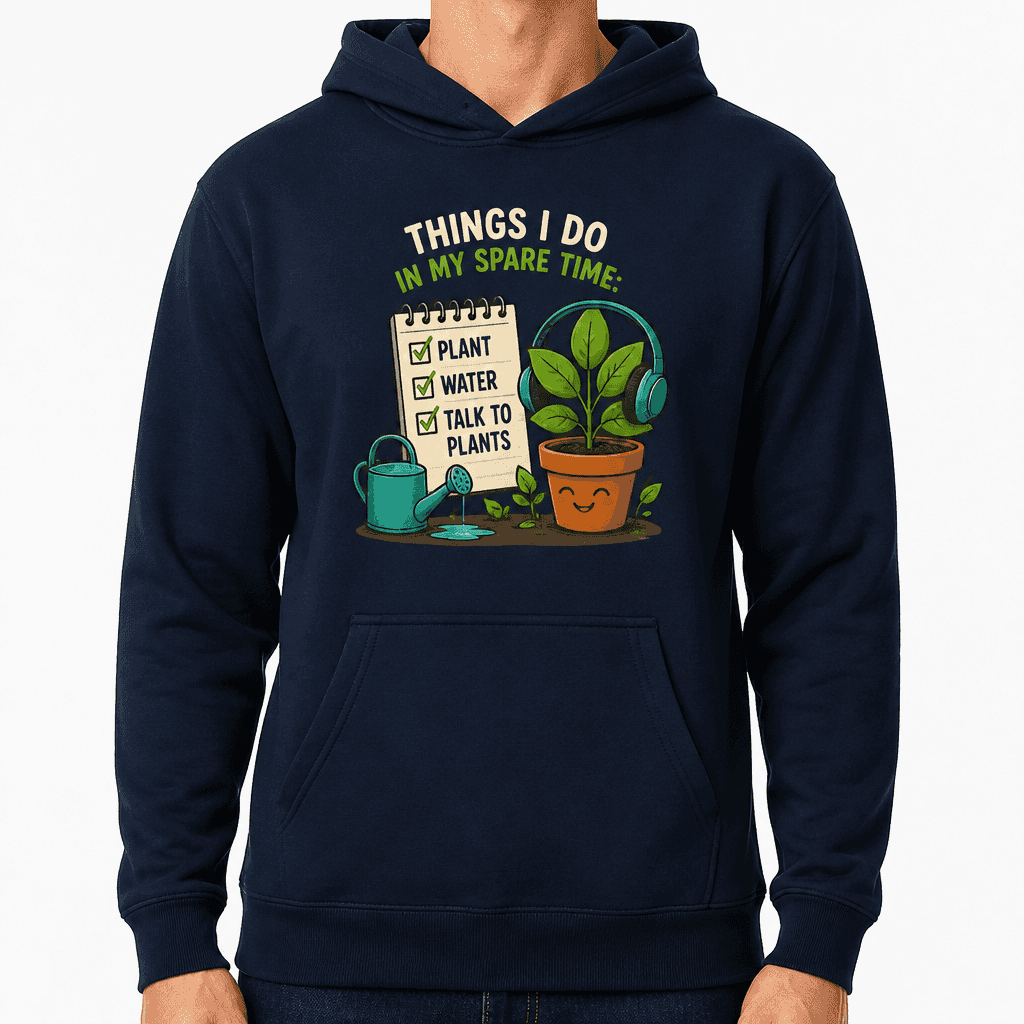 Funny Gardener Hoodie - Things I do in my spare time: plant, water, talk to plants