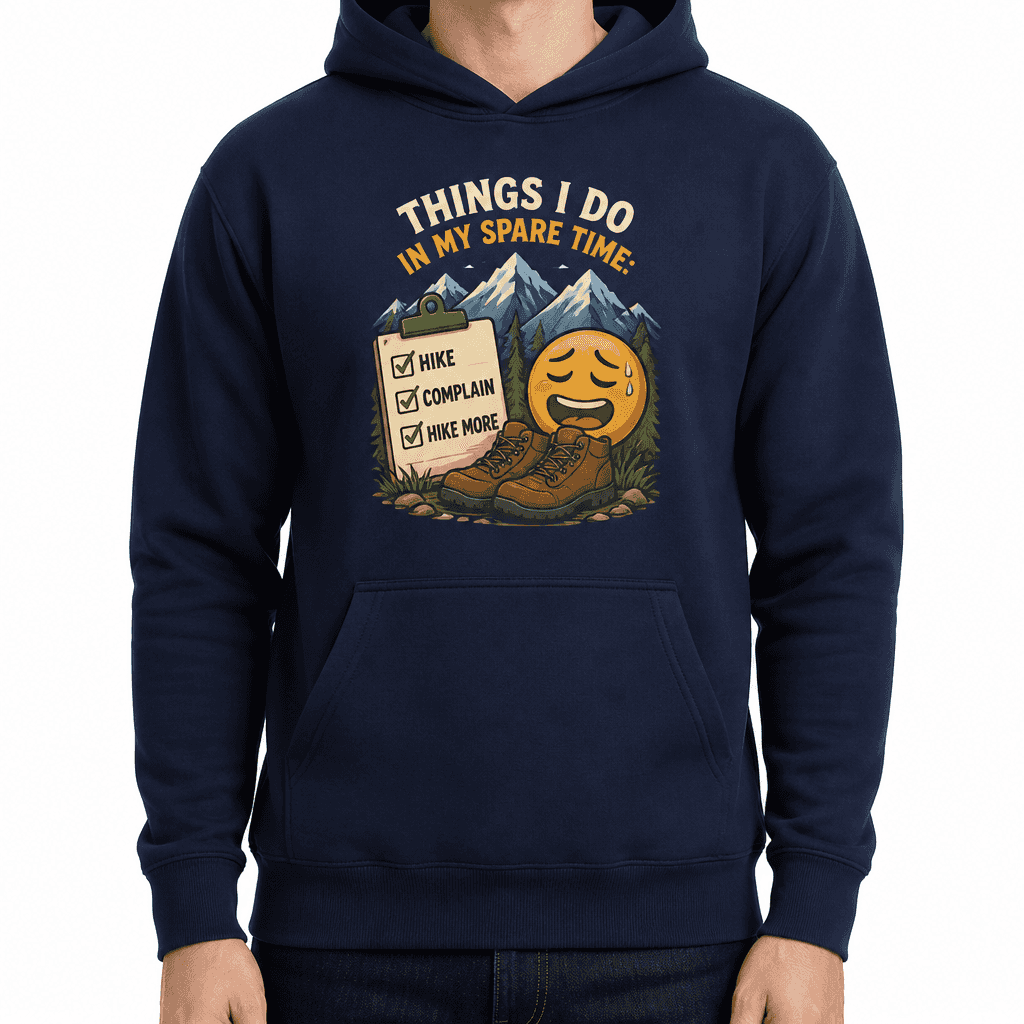Funny Hiking Hoodie - Things I do in my spare time: hike, complain, hike more