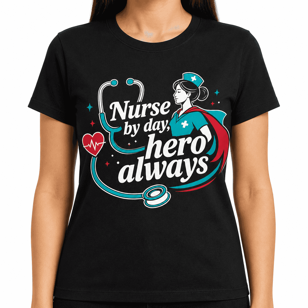 Funny Nurse T-Shirt - Nurse by day, hero always