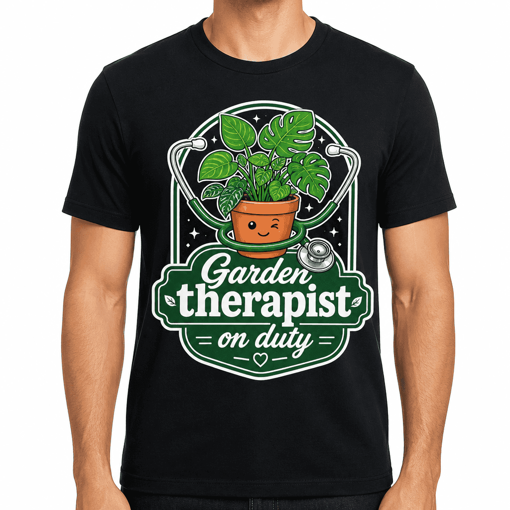 Funny Plant Lover T-Shirt - Garden therapist on duty