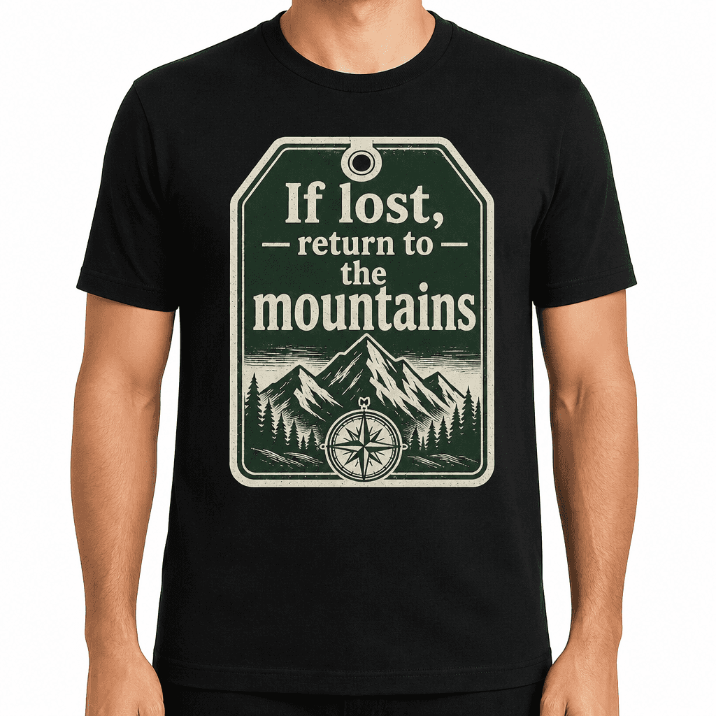 Funny Hiking T-Shirt - If lost, return to the mountains
