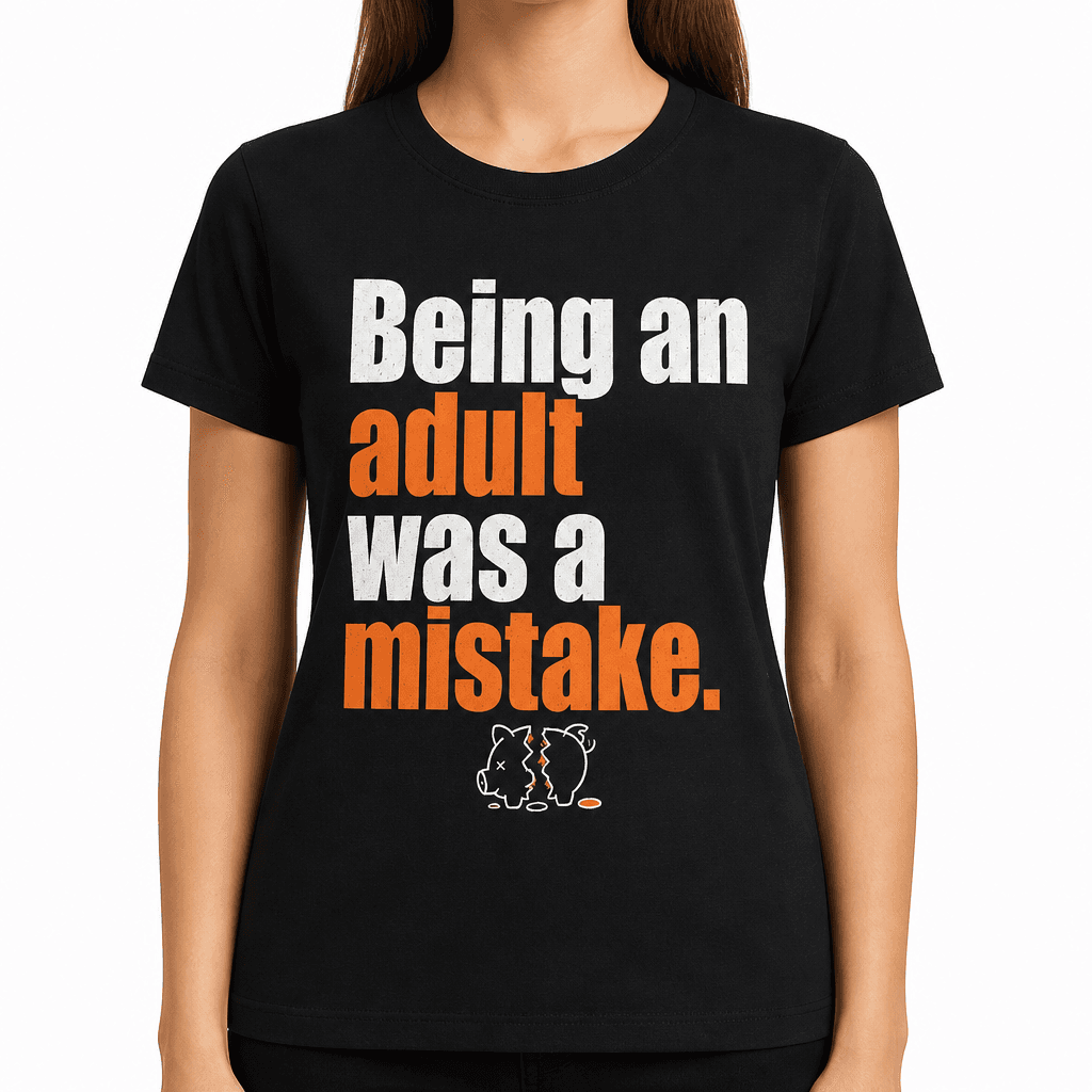 Funny Adulting T-Shirt - Being an adult was a mistake.