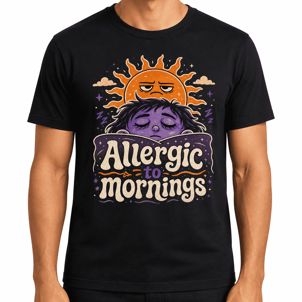 Funny Morning Person T-Shirt - Allergic to mornings