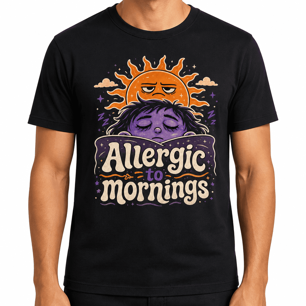 Funny Morning Person T-Shirt - Allergic to mornings