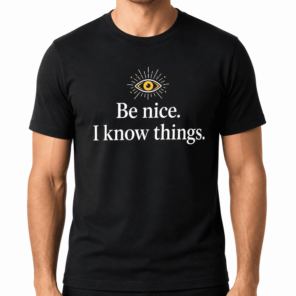 Funny Sarcastic T-Shirt - Be nice. I know things.