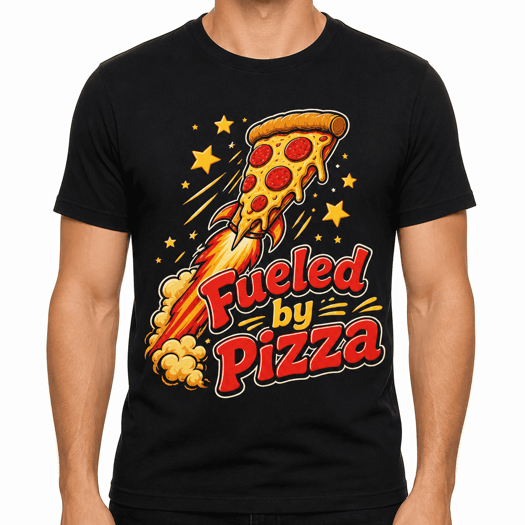 Funny Pizza T-Shirt - Fueled by pizza
