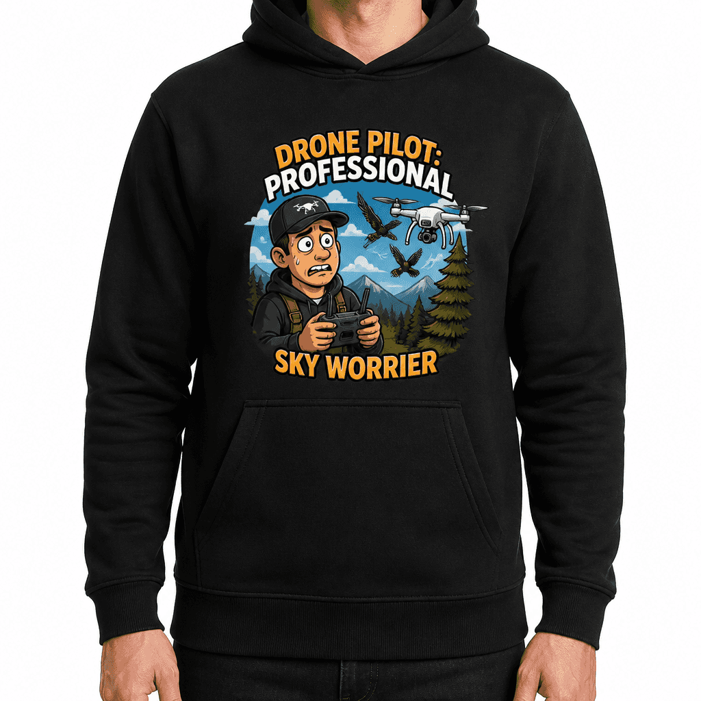 Funny Drone Hoodie - Drone pilot: professional sky worrier