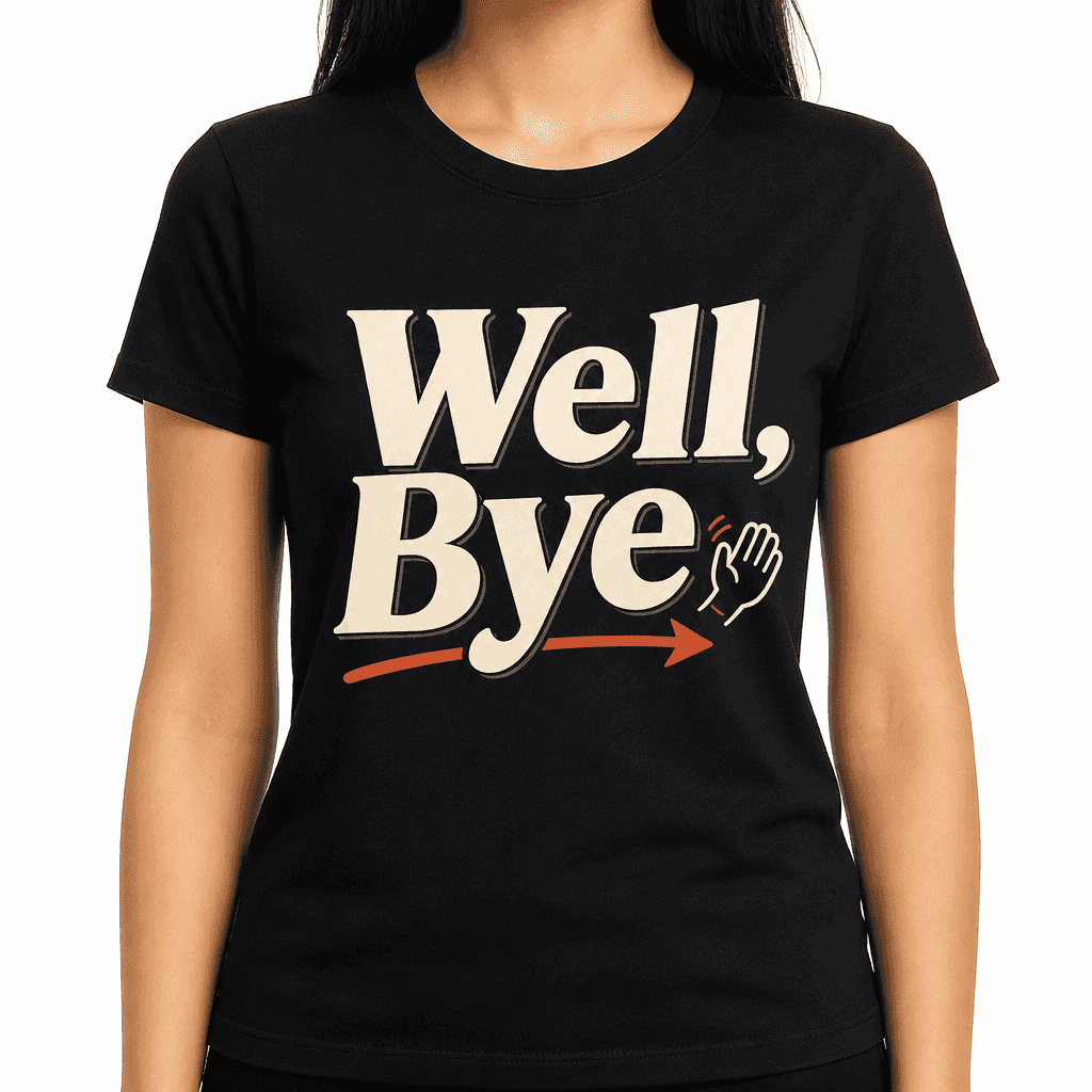 Funny Sarcastic T-Shirt - Well, Bye