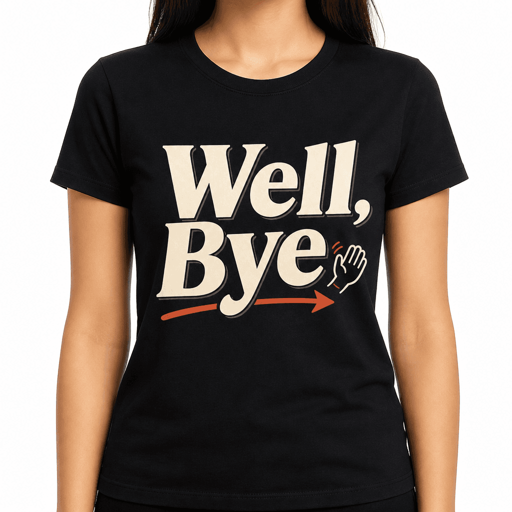 Funny Sarcastic T-Shirt - Well, Bye