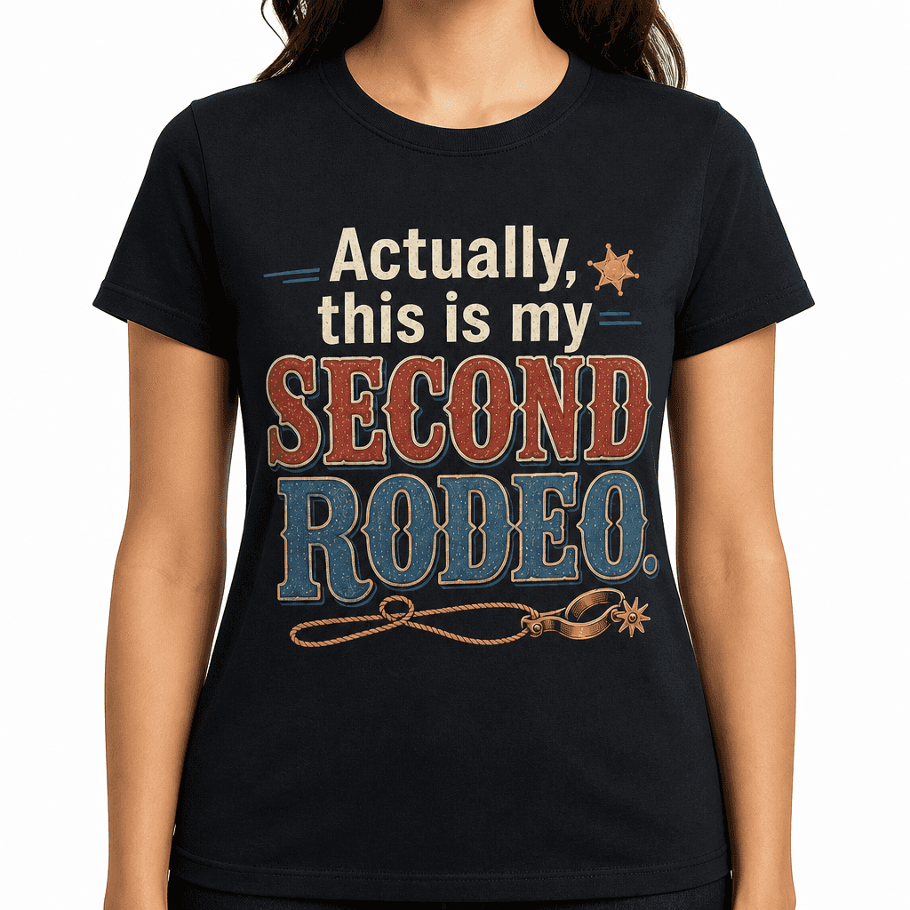 Funny Sarcastic T-Shirt - Actually, this is my second rodeo.