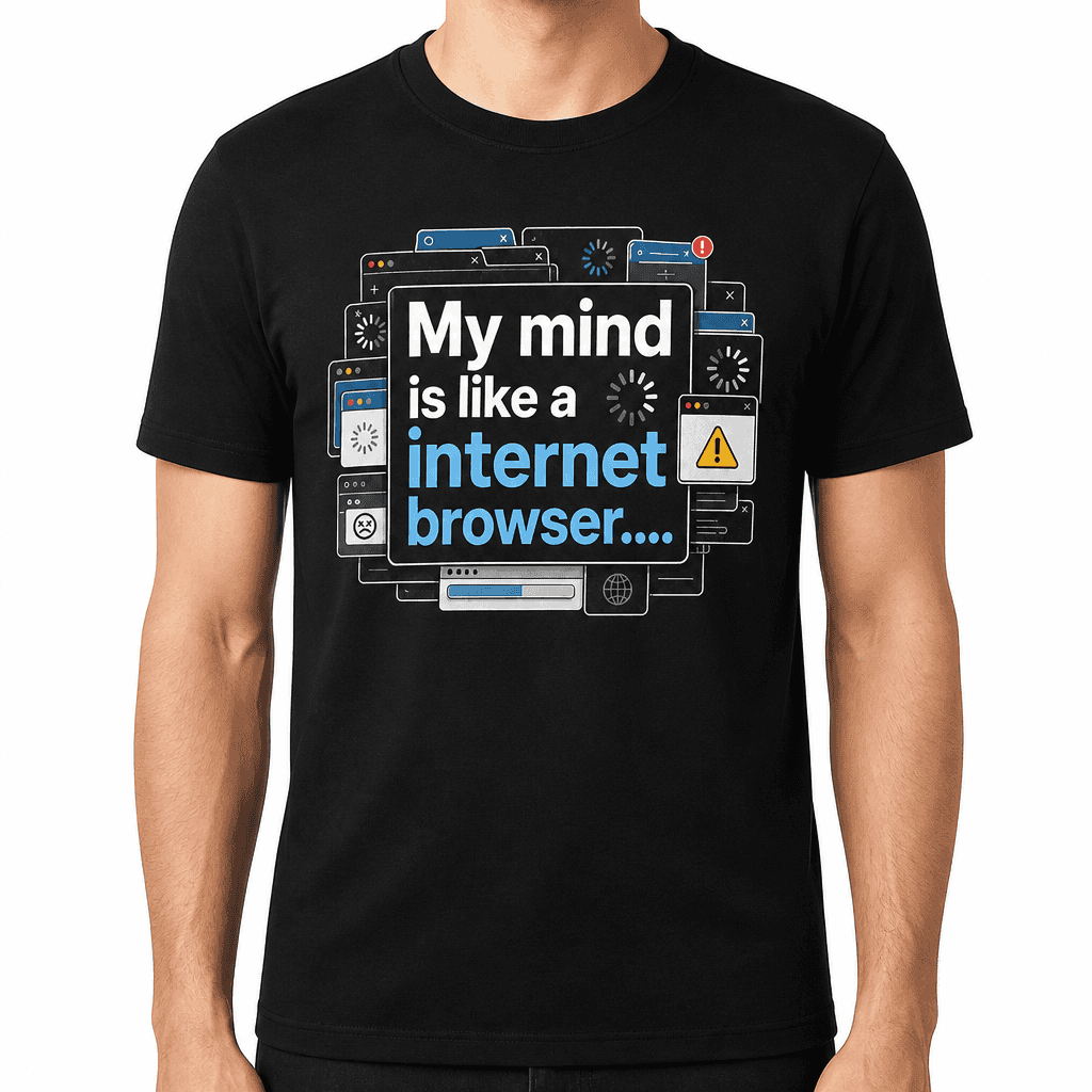 Funny Sarcastic T-Shirt - My mind is like a internet browser....
