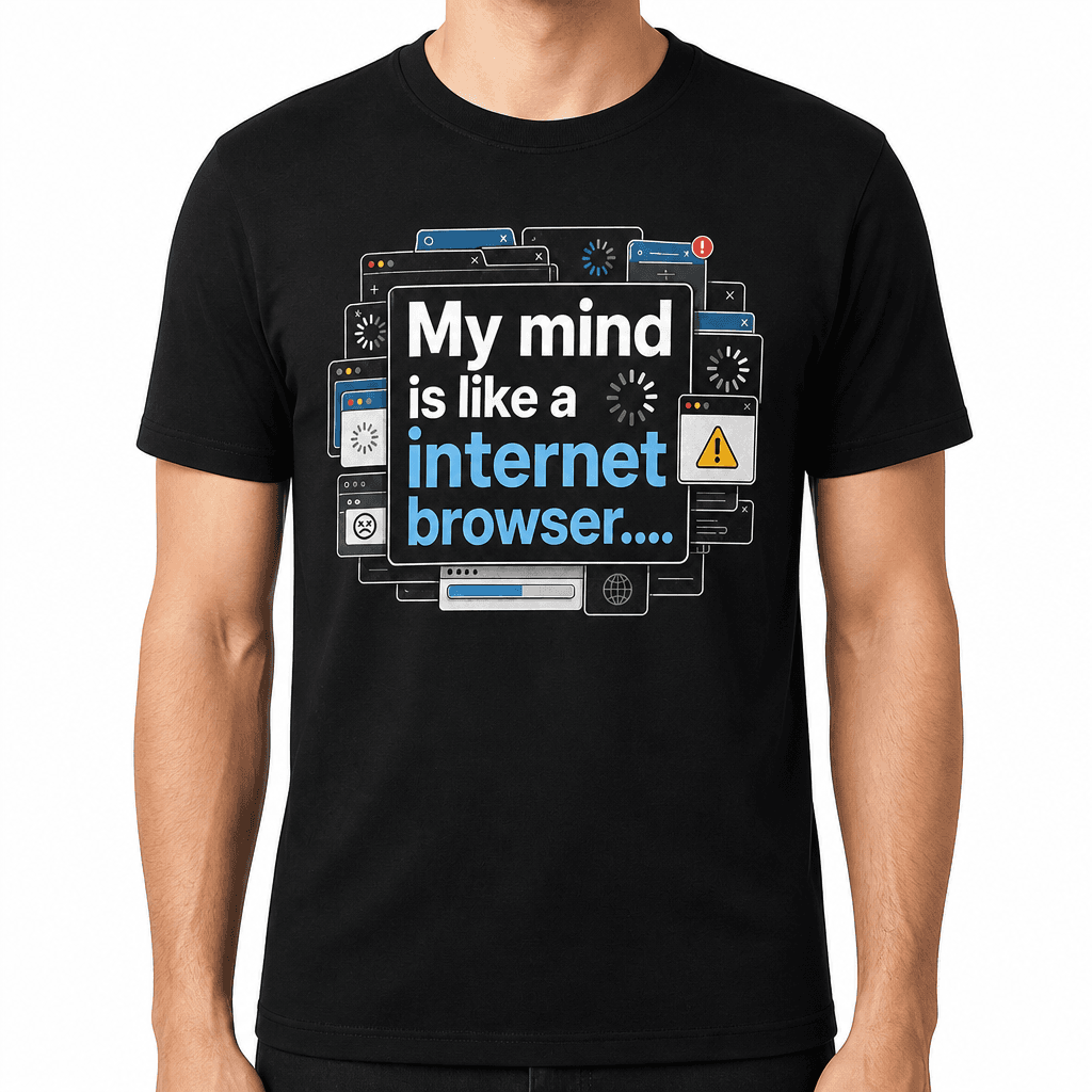 Funny Sarcastic T-Shirt - My mind is like a internet browser....