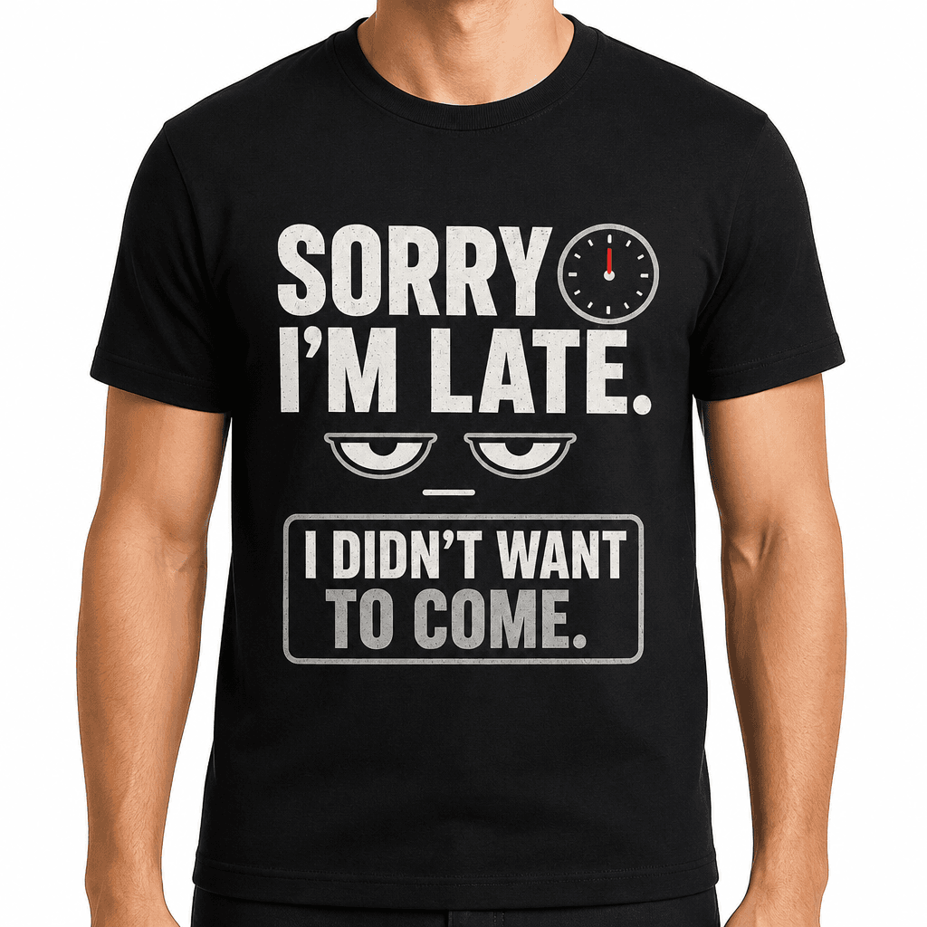 Funny T-Shirt - Sorry I'm Late