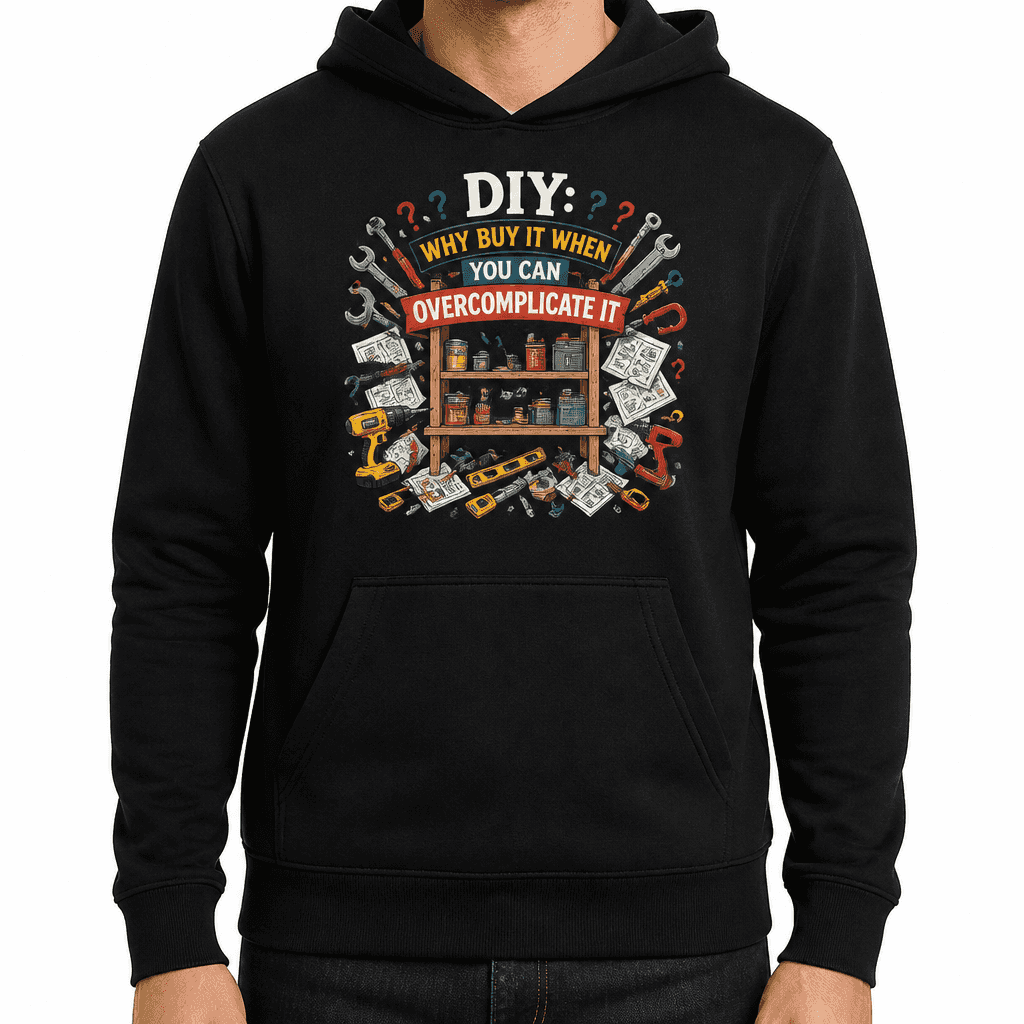 Funny DIY Hoodie - DIY: Why buy it when you can overcomplicate it