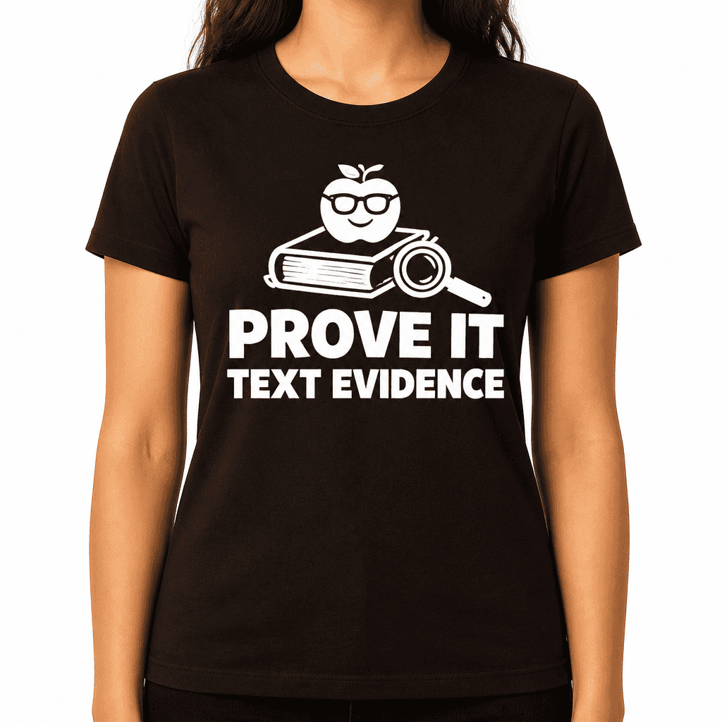 Funny T-Shirt for Teachers – Prove It Text Evidence