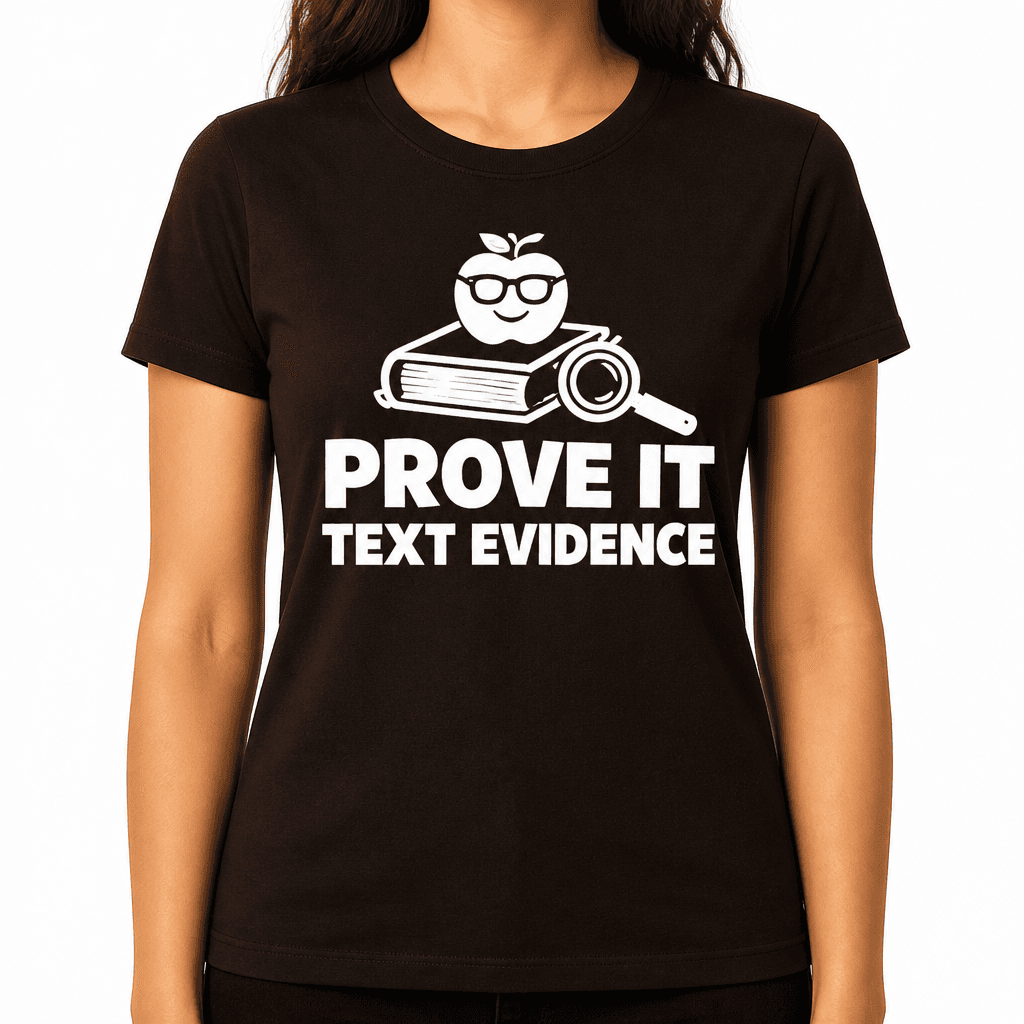 Funny T-Shirt for Teachers – Prove It Text Evidence