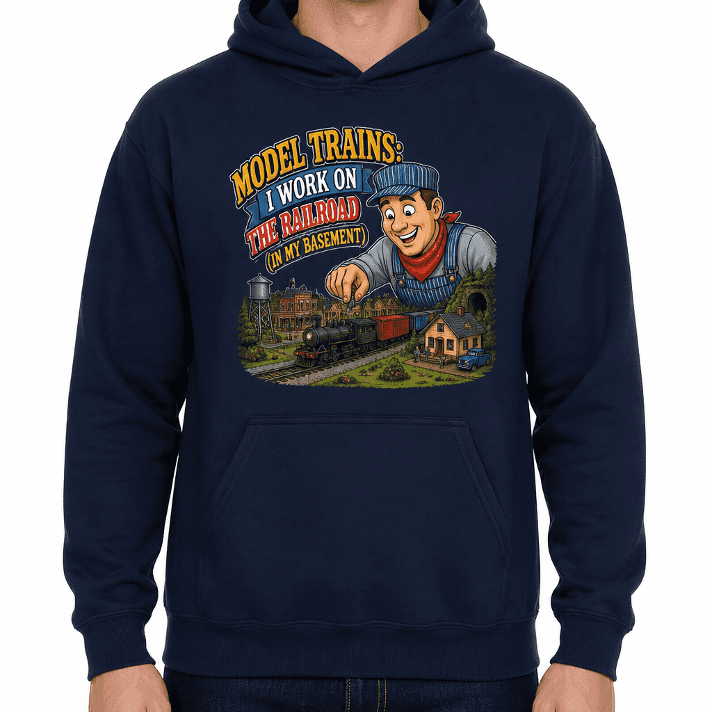 Funny Model Train Hoodie - Model trains: I work on the railroad (in my basement)