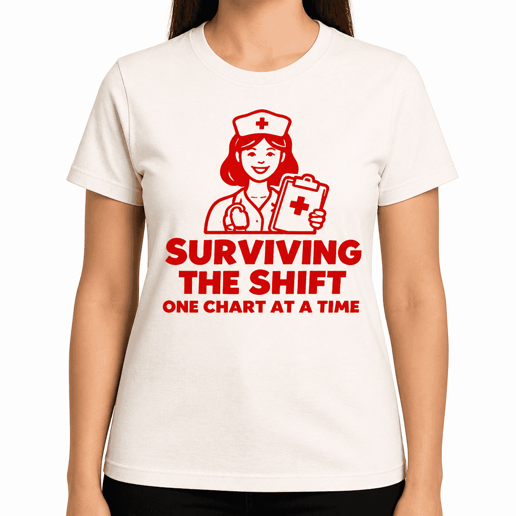 Funny T-Shirt for Nurses β Surviving The Shift One Chart At A Time