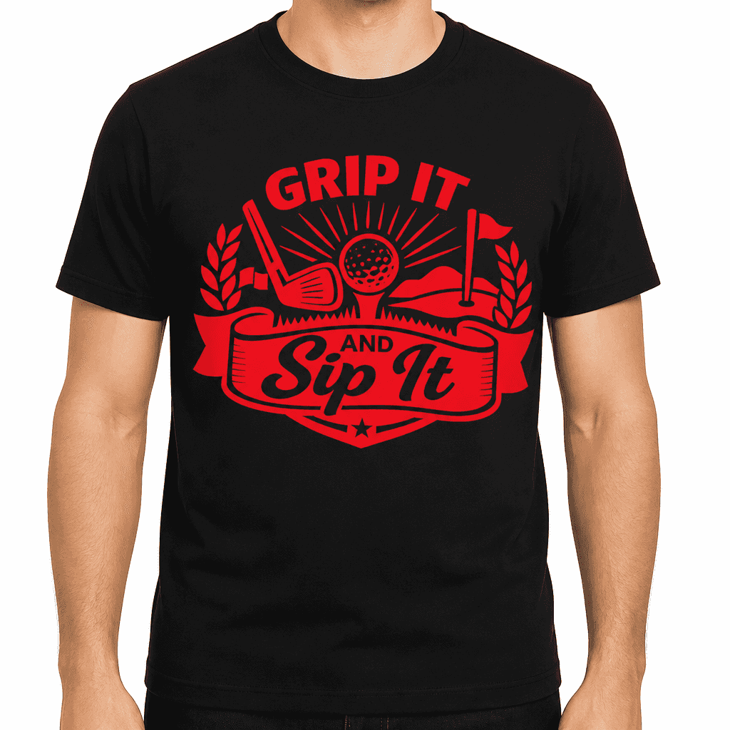Funny T-Shirt for Golfers – Grip It And Sip It