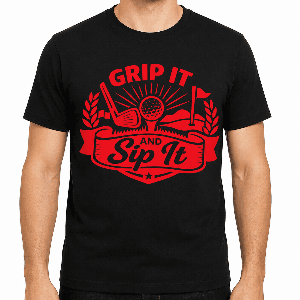 Funny T-Shirt for Golfers – Grip It And Sip It