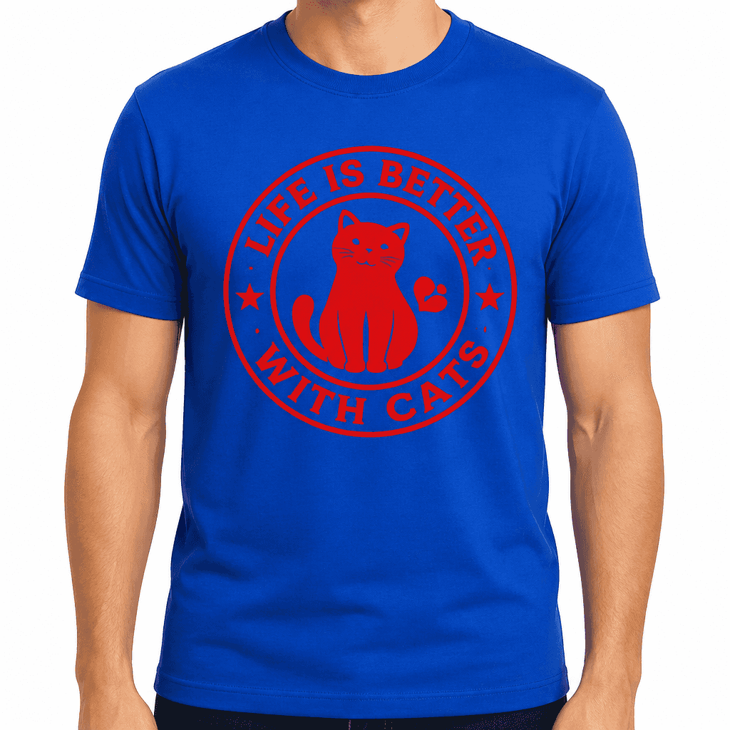 Funny T-Shirt for Cat Lovers β Life Is Better With Cats