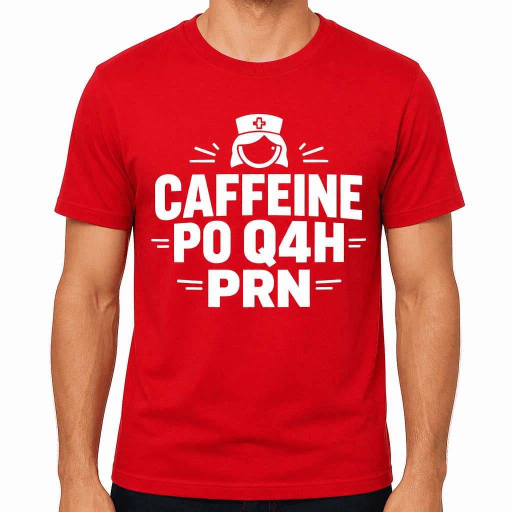 Funny T-Shirt for Nurses – Caffeine PO Q4H PRN