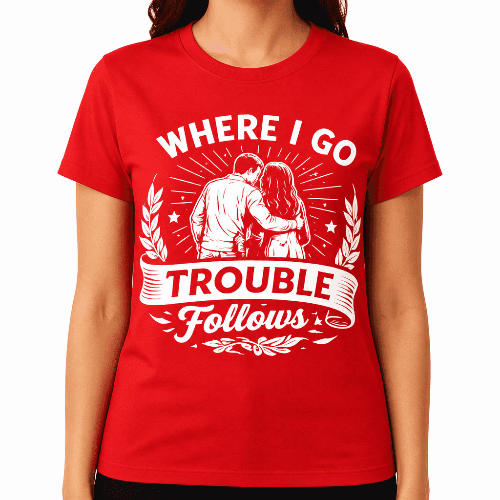 Where I Go Trouble Follows Funny T-Shirt