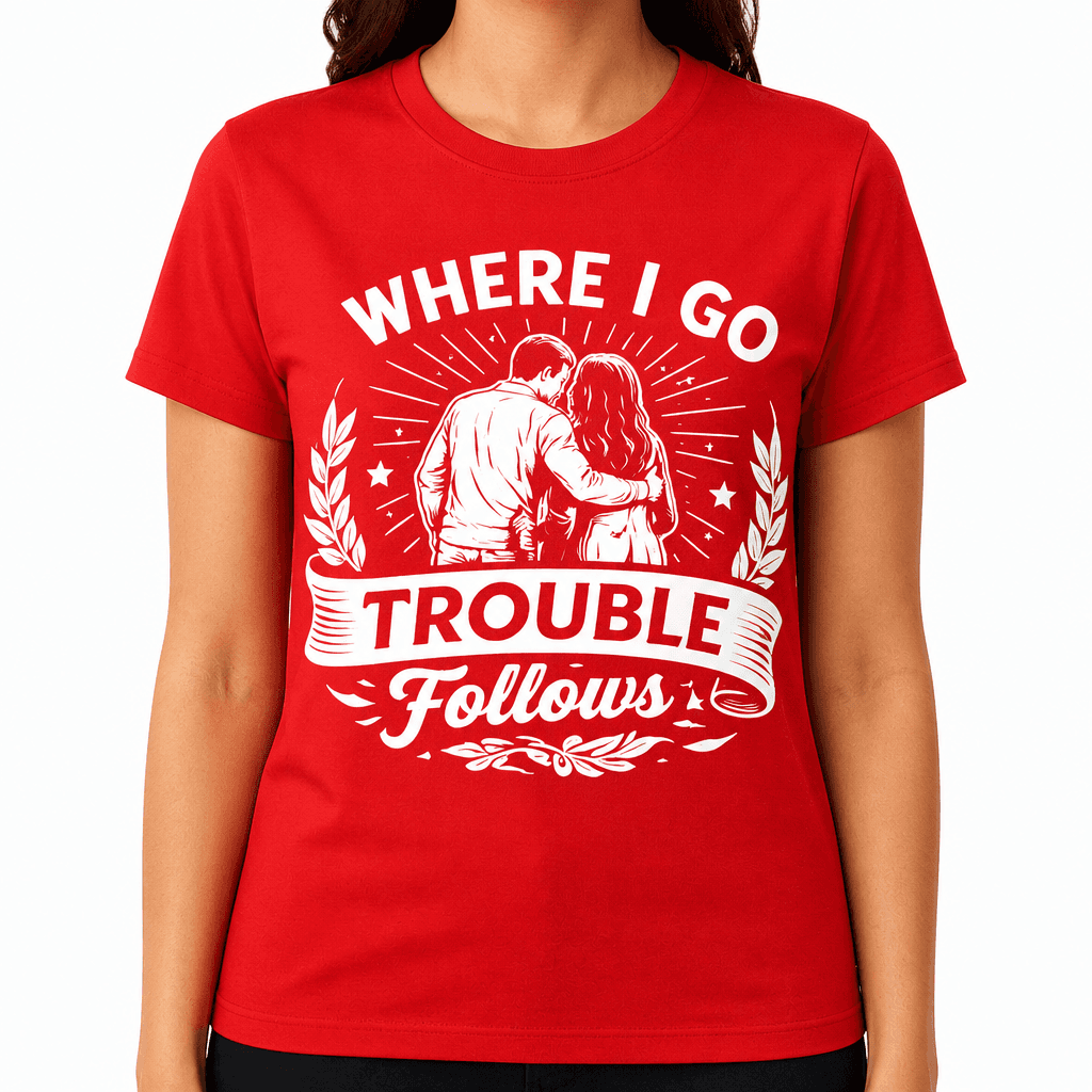 Where I Go Trouble Follows Funny T-Shirt