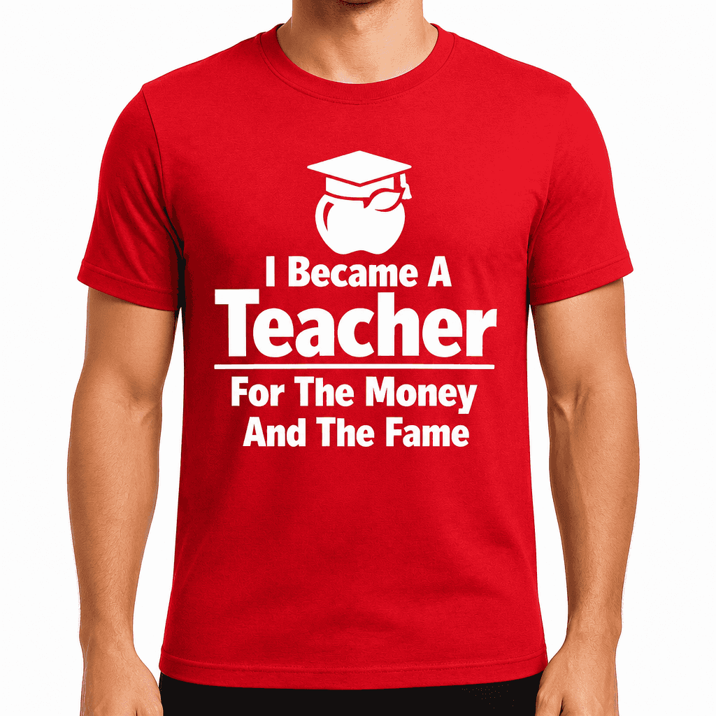 I Became A Teacher For The Money And The Fame Funny T-Shirt