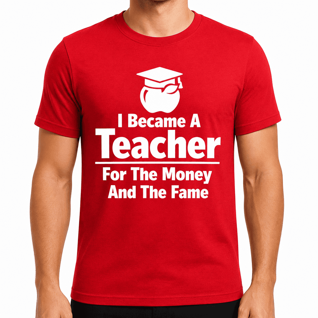 I Became A Teacher For The Money And The Fame Funny T-Shirt