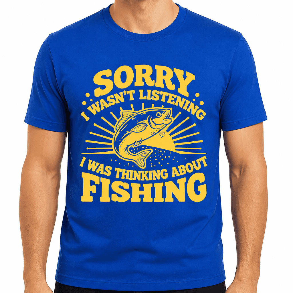 Sorry I Wasn't Listening I Was Thinking About Fishing Funny T-Shirt