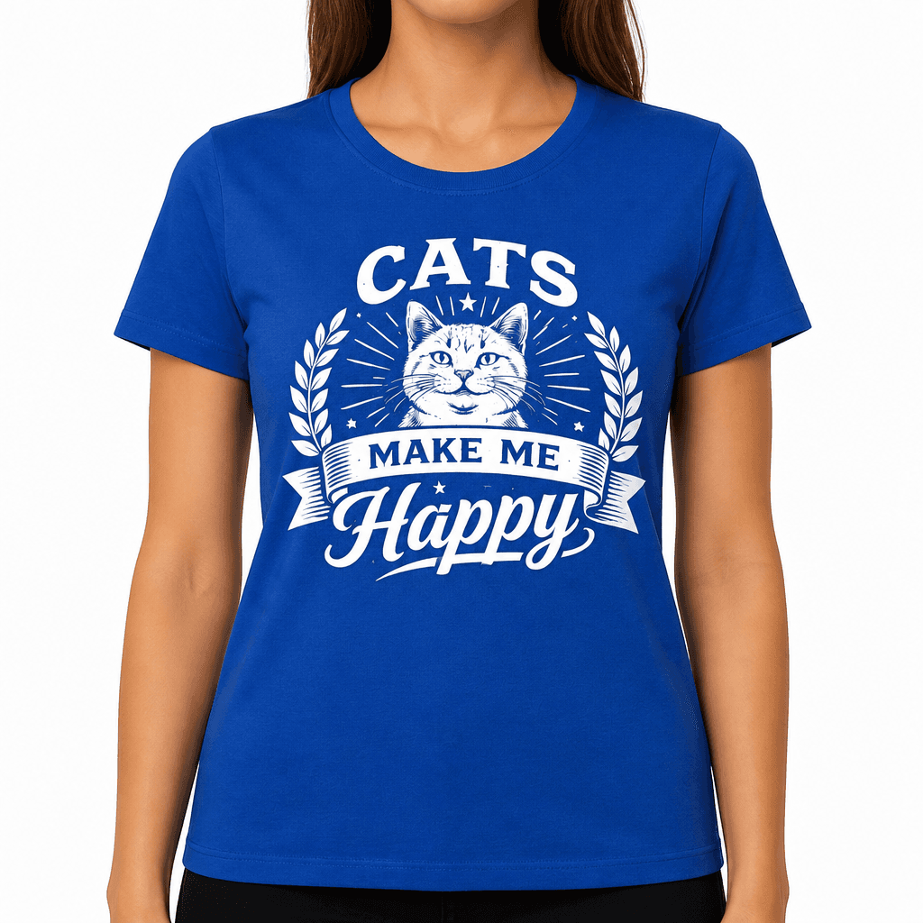 Cats Make Me Happy Funny T-Shirt