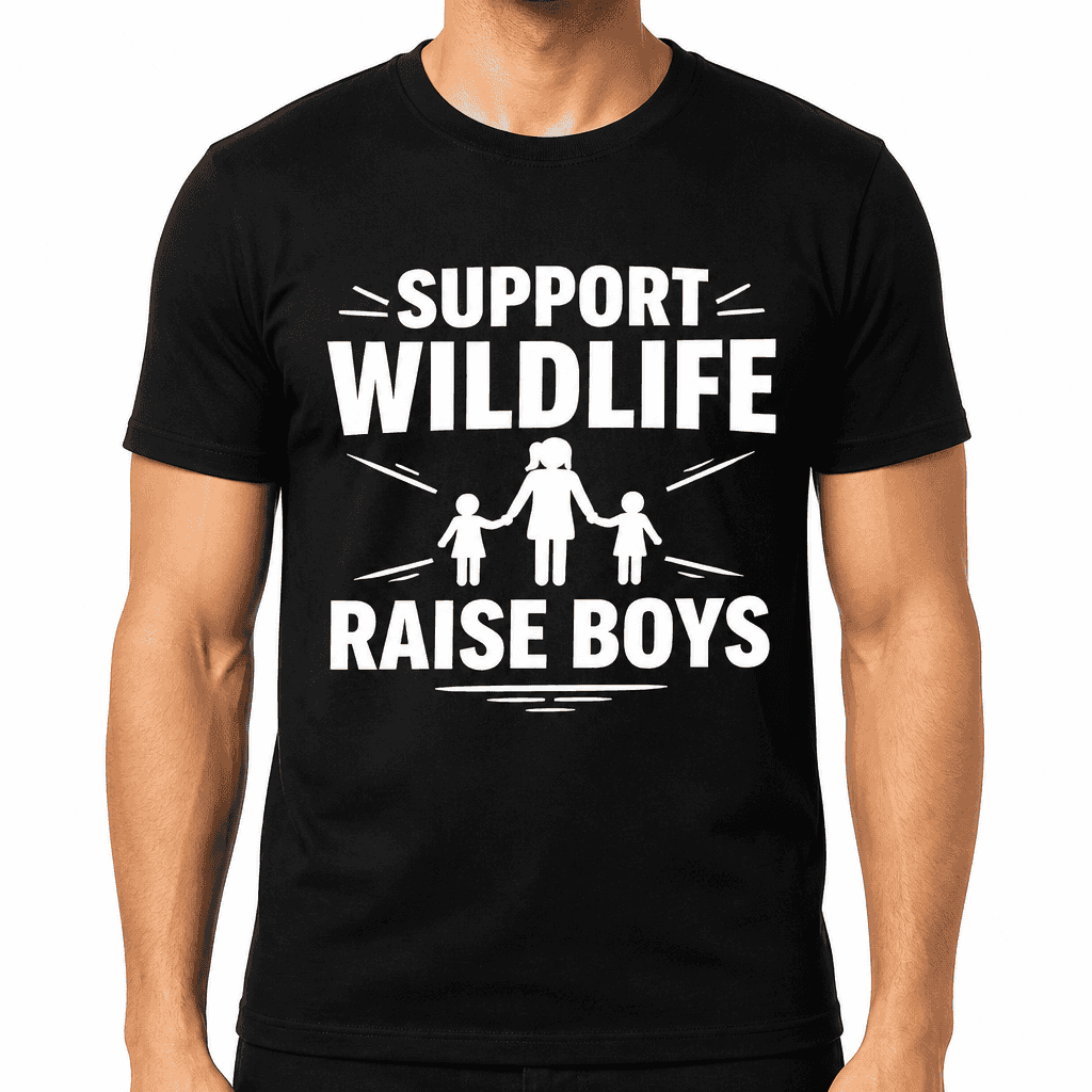 Support Wildlife Raise Boys Funny T-Shirt