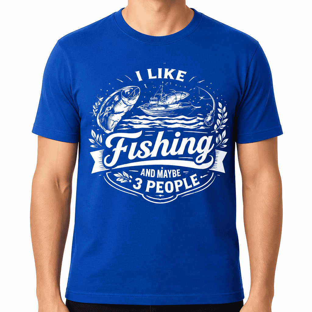I Like Fishing And Maybe 3 People Funny T-Shirt