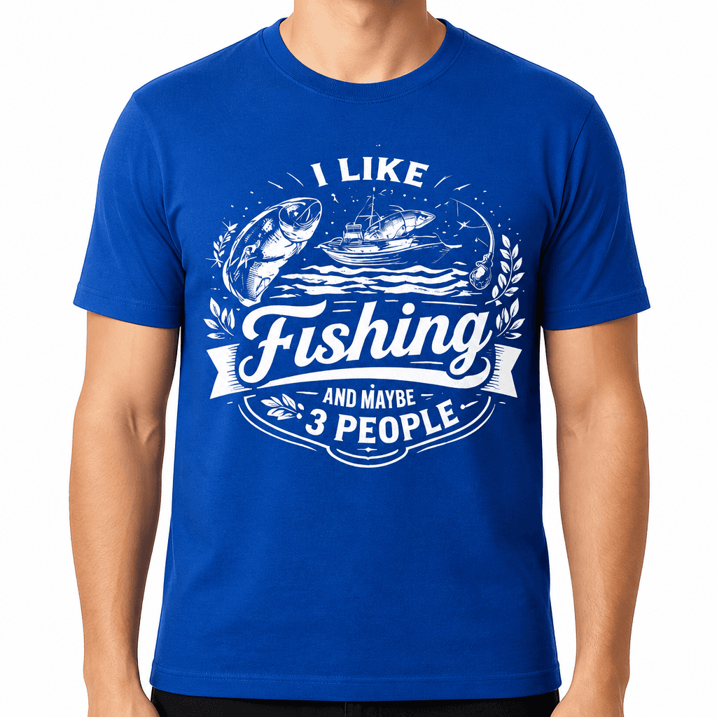 I Like Fishing And Maybe 3 People Funny T-Shirt
