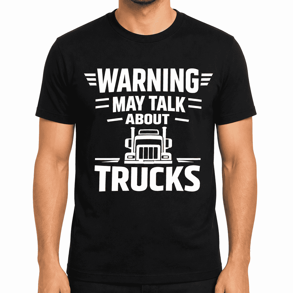 Warning May Talk About Trucks Funny T-Shirt