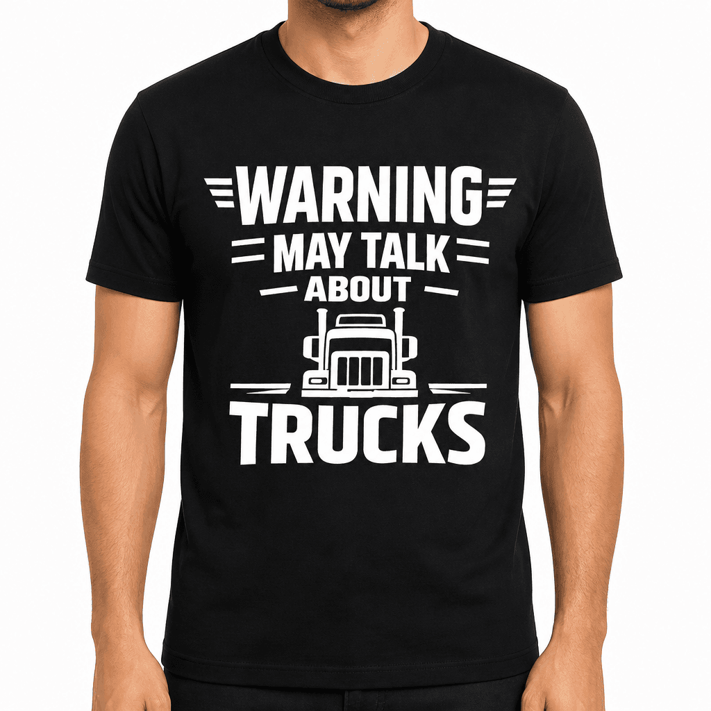 Warning May Talk About Trucks Funny T-Shirt