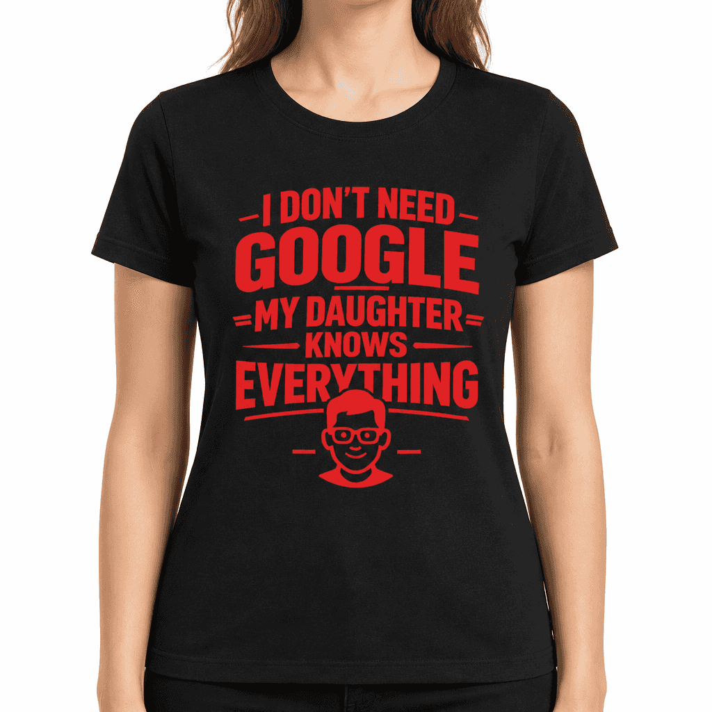 I Don't Need Google, My Daughter Knows Everything Funny T-Shirt