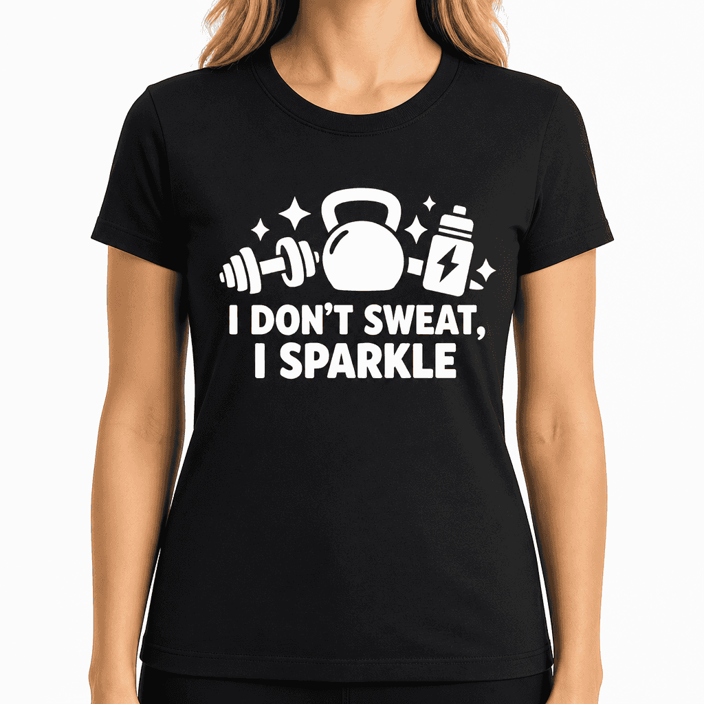 I Don't Sweat I Sparkle Funny Gym Workout T-Shirt