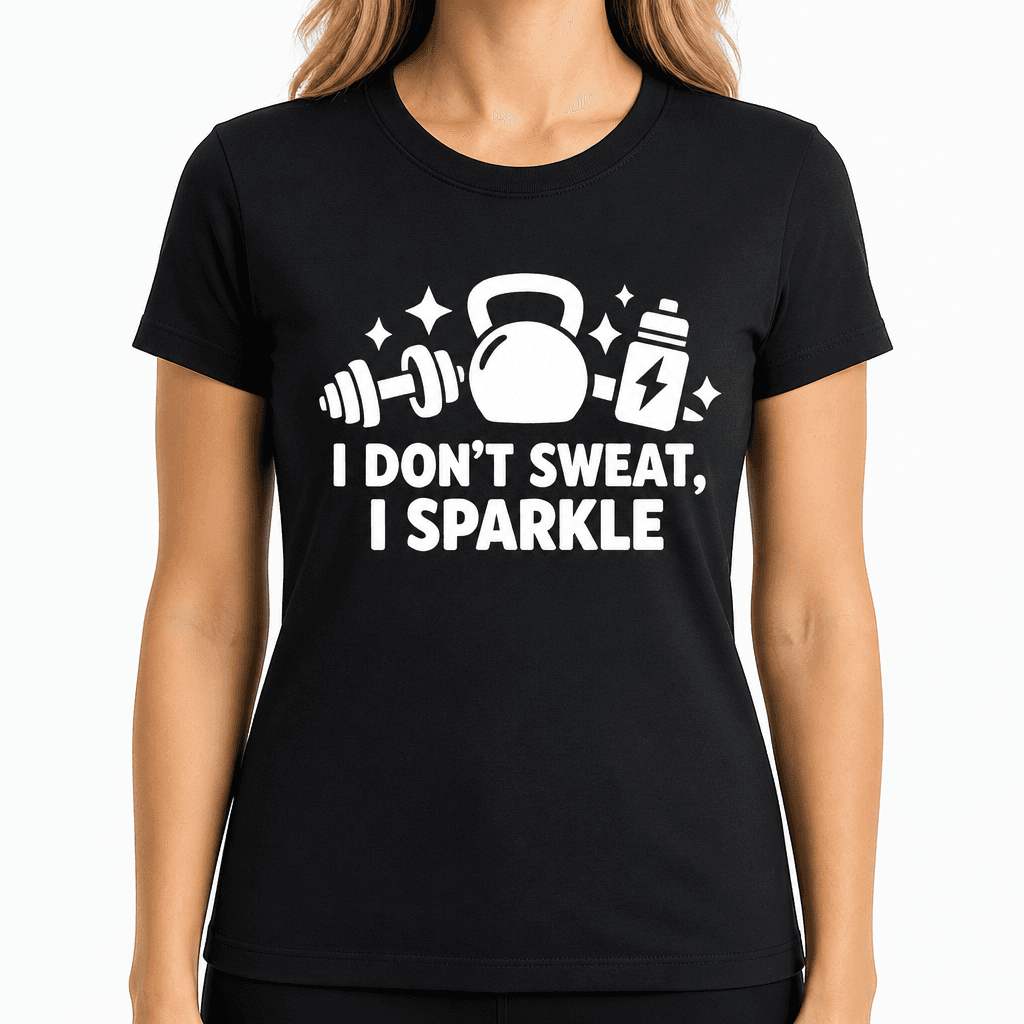 I Don't Sweat I Sparkle Funny Gym Workout T-Shirt