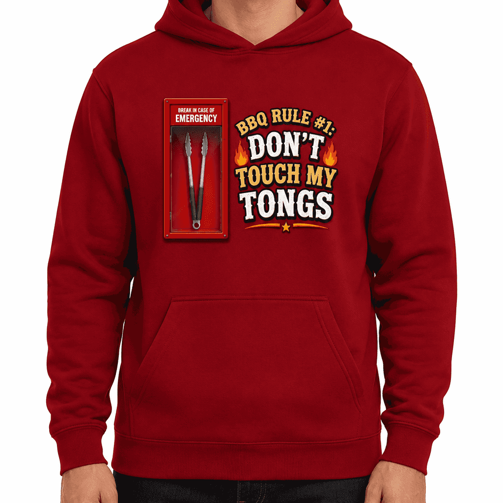 Funny BBQ Hoodie - BBQ rule #1: Don't touch my tongs